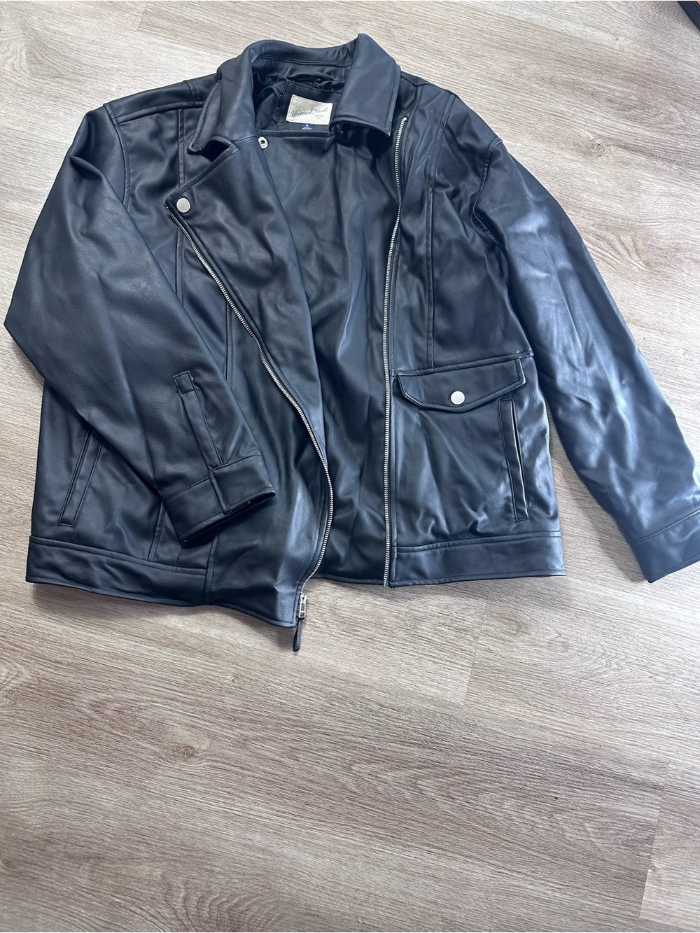 Universal Thread Black Faux Leather Moto Jacket